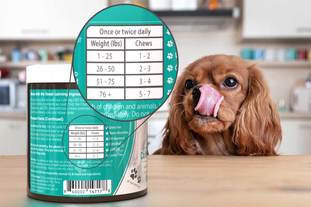calming chews for dogs dosage